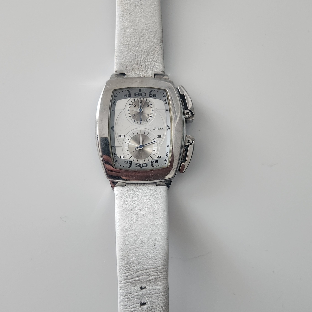 Guess Silver and White Watch